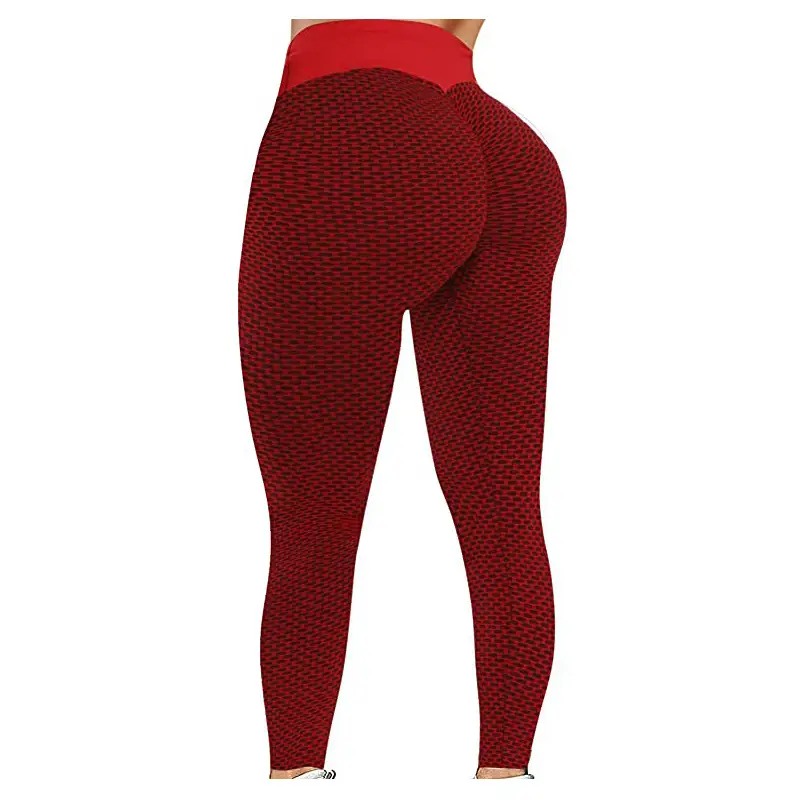 Peach Jacquard Butt Slim Yoga Pants High Waist
