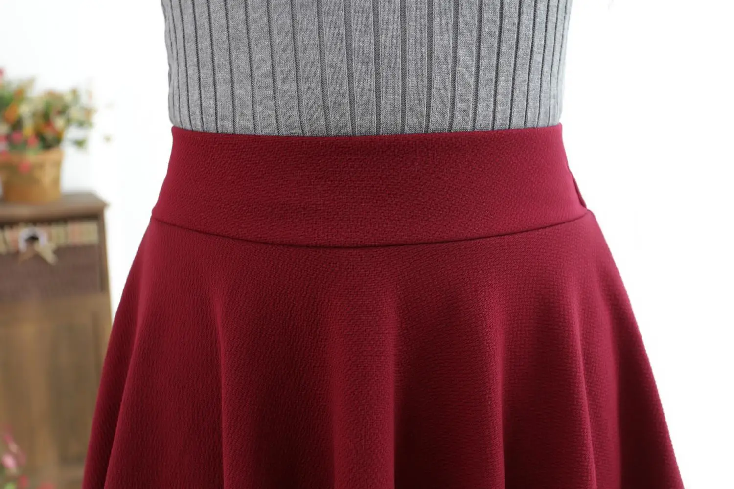 Orange Pleated Women's Sun Skirt Large Hem — feature 14
