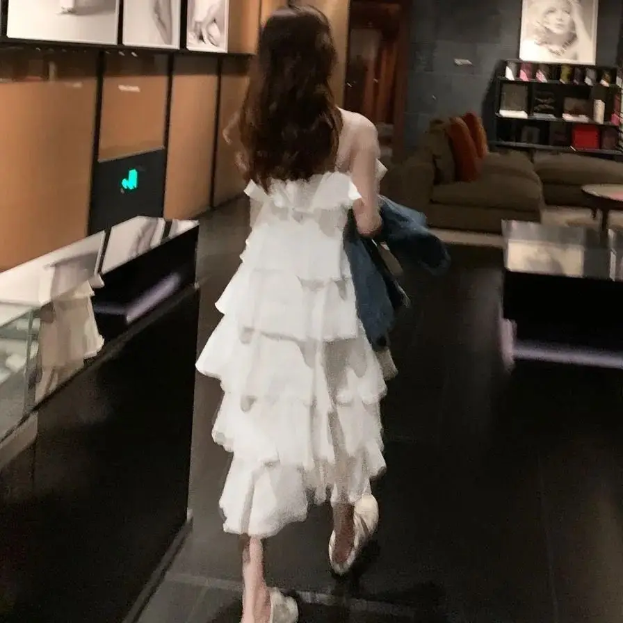 Fairy V-Neck Sling Dress Women's Slimming Midi Dress