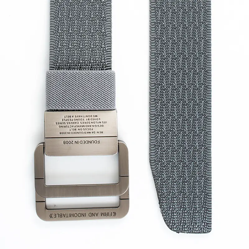 Men's Canvas Belt with Square Buckle Design