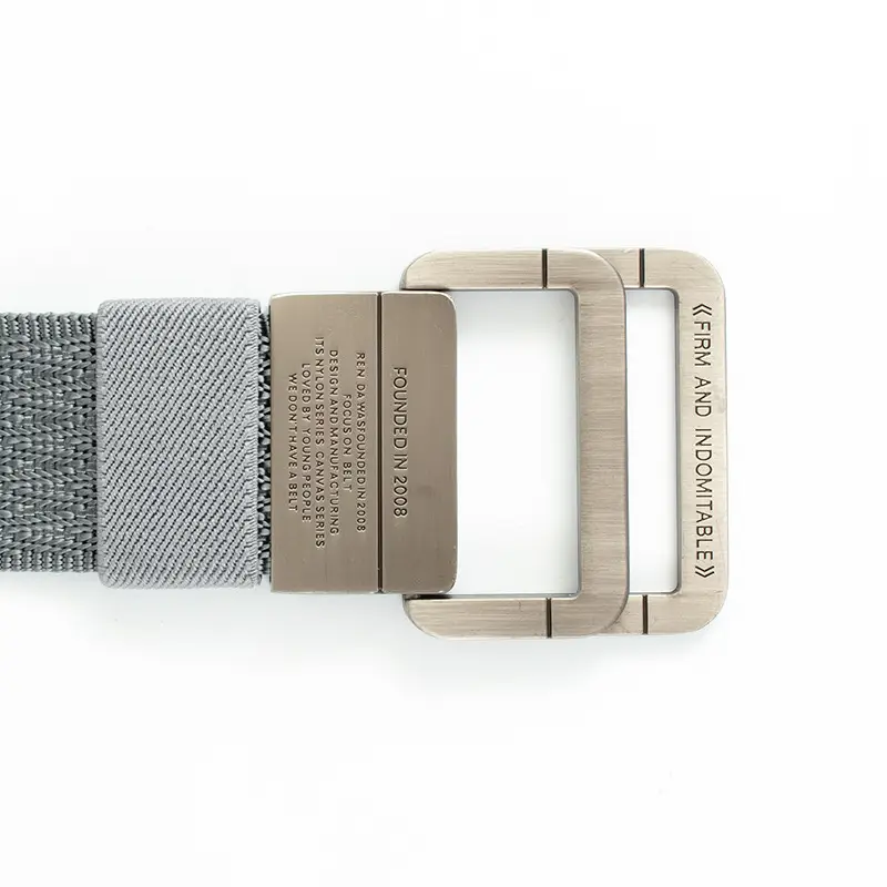 Men's Canvas Belt with Square Buckle Design