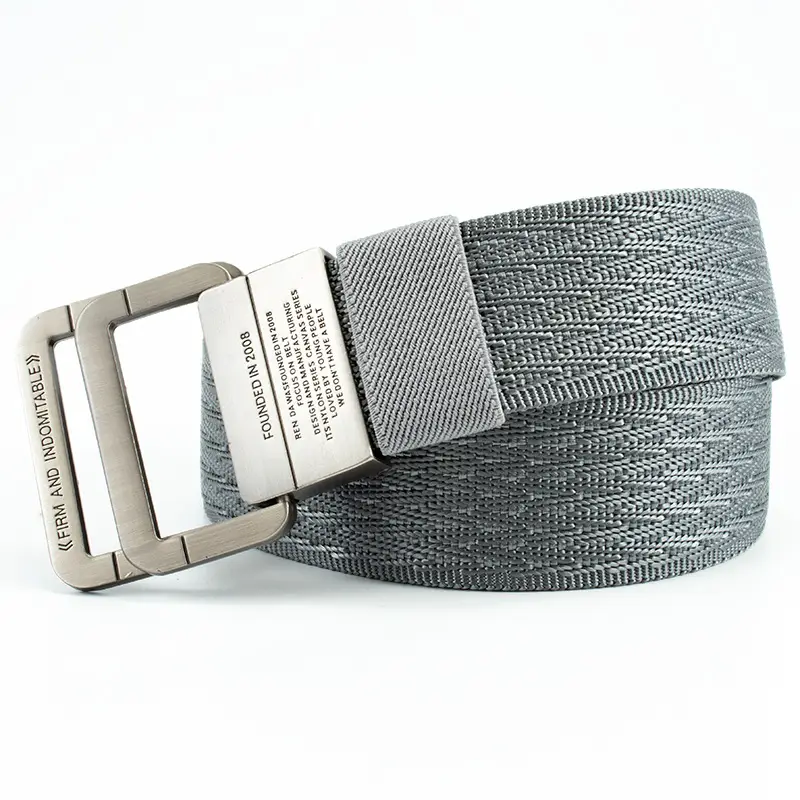 Men's Canvas Belt with Square Buckle Design