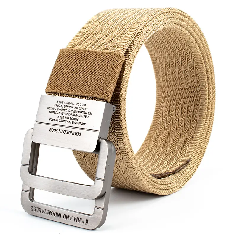 Men's Canvas Belt with Square Buckle Design