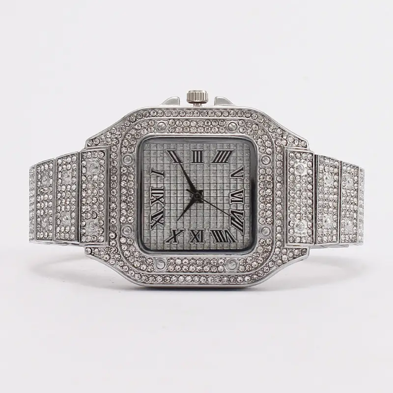 Gold Square Diamond Women's Quartz Watch - Image 6