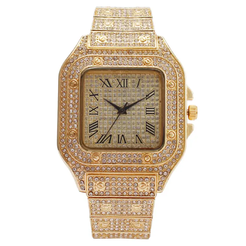 Gold Square Diamond Women's Quartz Watch - Image 2