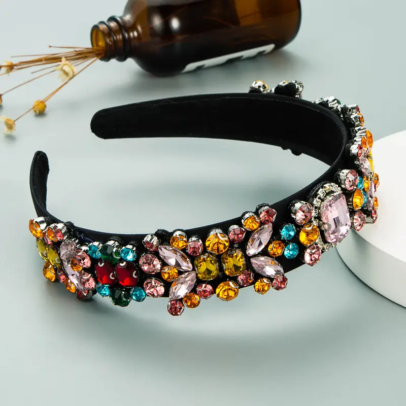 Golden Crossbody Band with Color Diamonds Full Diamond Design - Image 11
