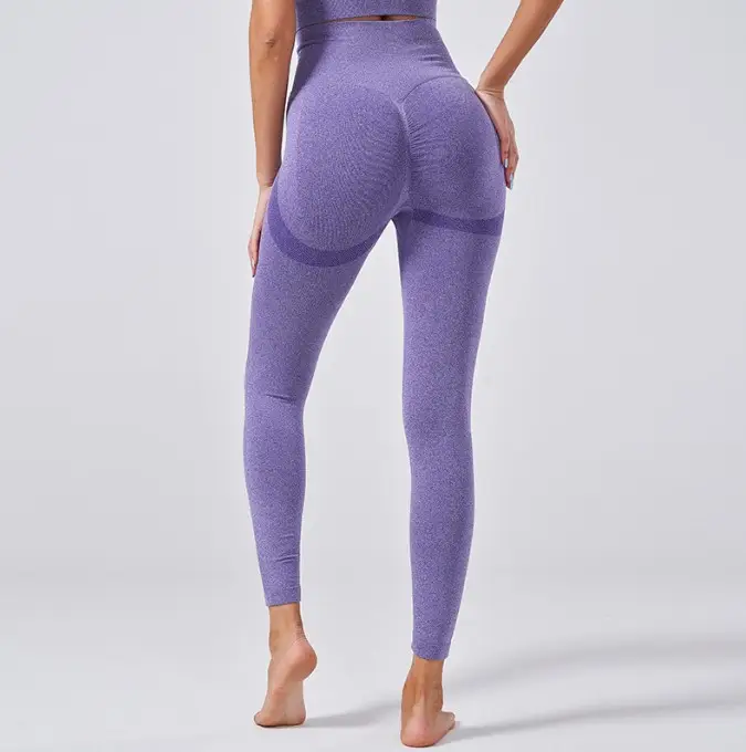 Seamless Knitted Peach Yoga Pants Women - Image 2