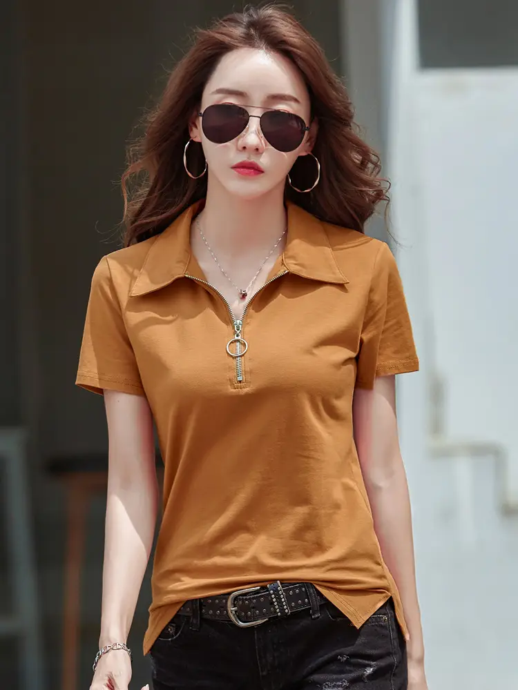 Women Short Sleeve Collared Polo T-Shirt 2026 Summer - Image 11