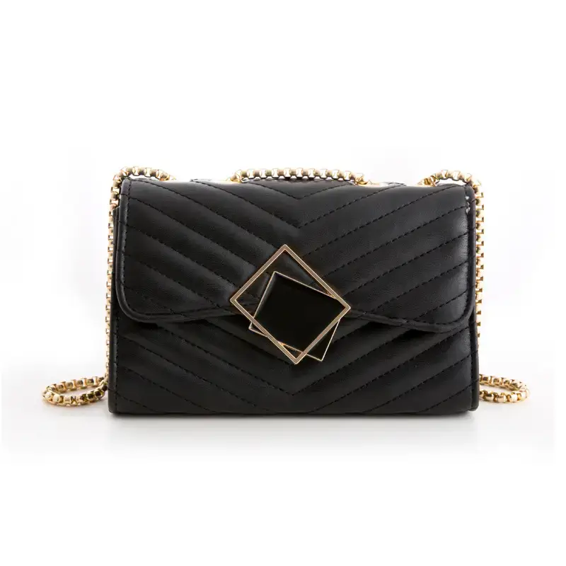 Xiaoxiang Rhombus Chain Bag Black White Embroidered Shoulder Crossbody - Image 9