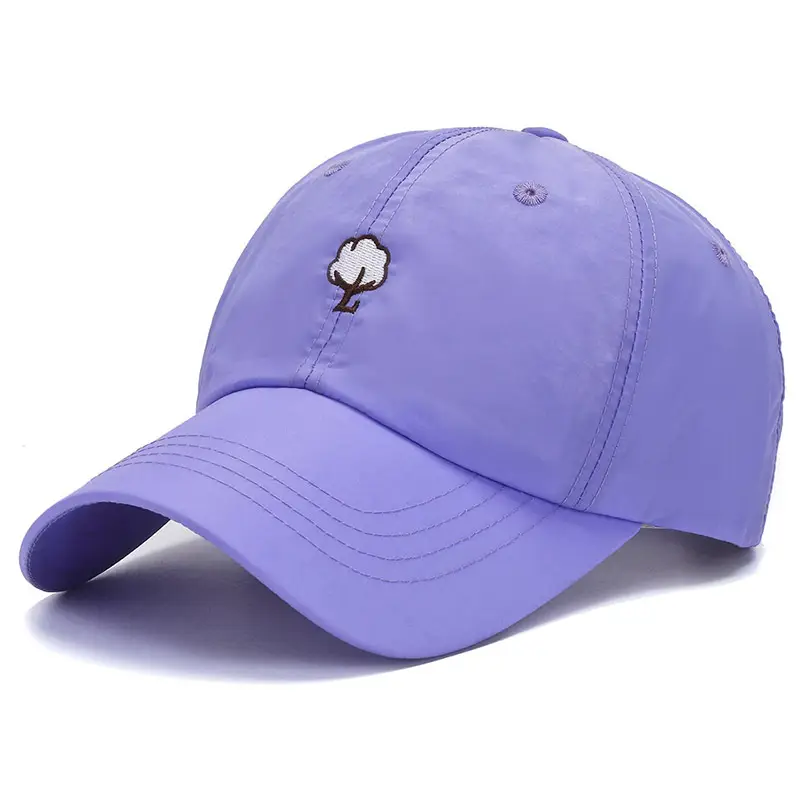 Men's Beige Embroidered Baseball Cap with Embroidered Flower - Image 2