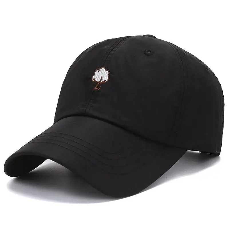 Men's Beige Embroidered Baseball Cap with Embroidered Flower - Image 3