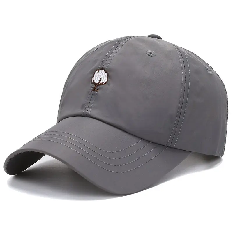 Men's Beige Embroidered Baseball Cap with Embroidered Flower - Image 6