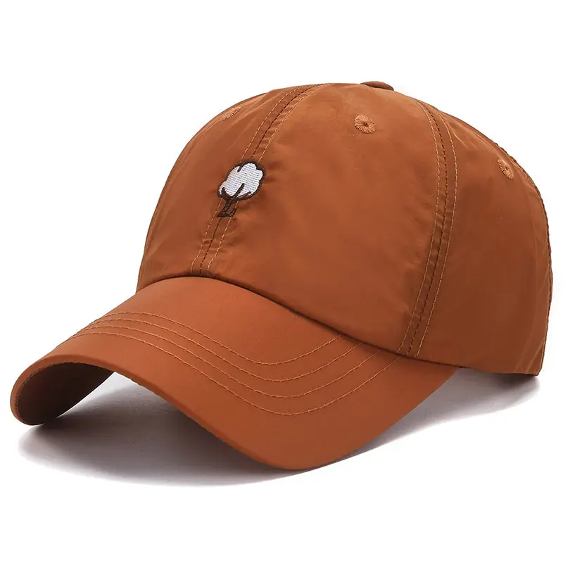 Men's Beige Embroidered Baseball Cap with Embroidered Flower - Image 8