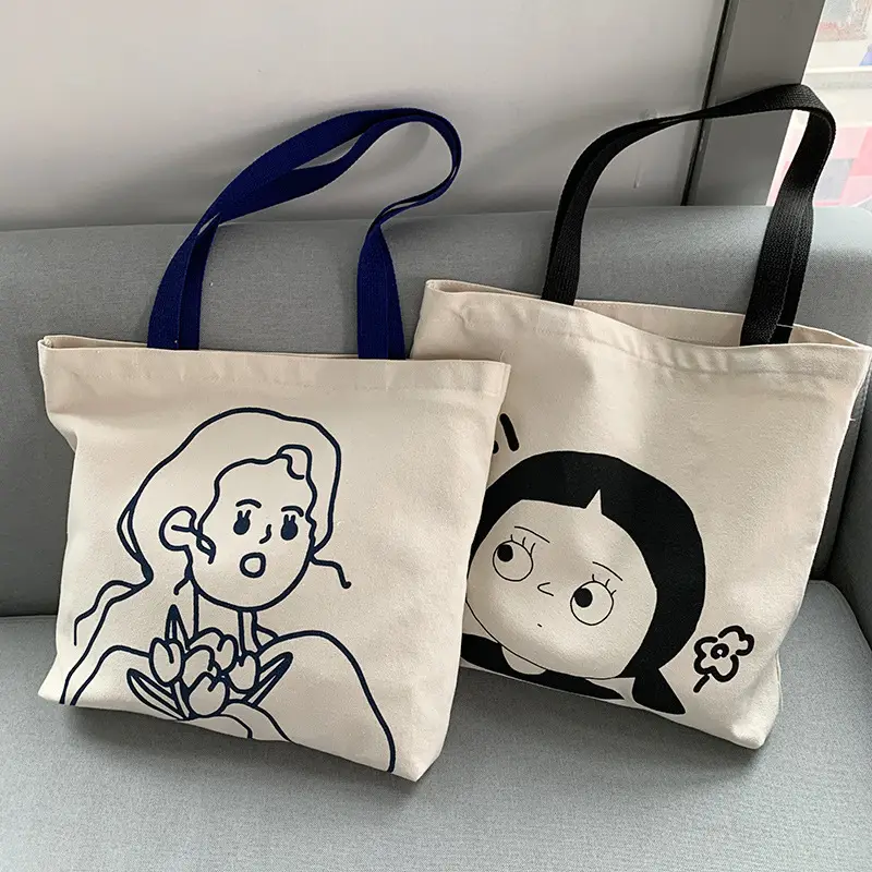 Cute Cartoon Canvas Shoulder Bag for Women - Image 7