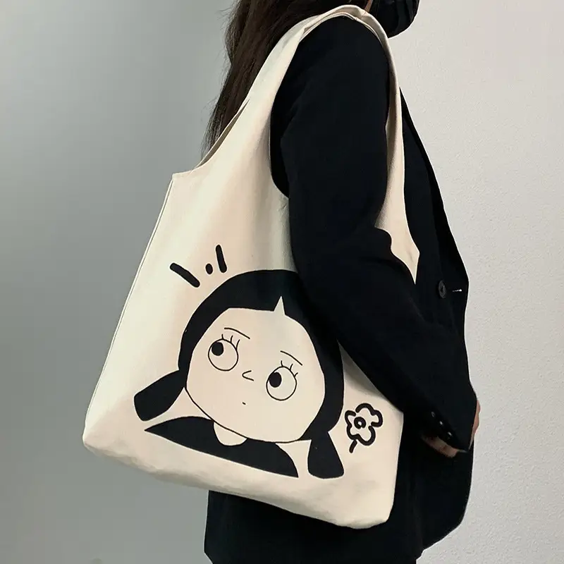 Cute Cartoon Canvas Shoulder Bag for Women — feature 14