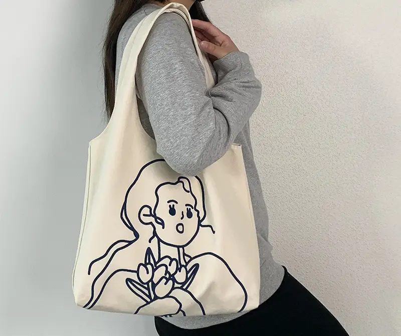 Cute Cartoon Canvas Shoulder Bag for Women — feature 16