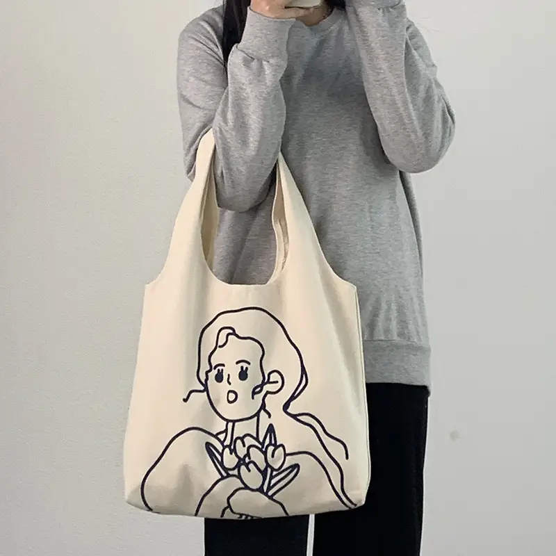 Cute Cartoon Canvas Shoulder Bag for Women — feature 17