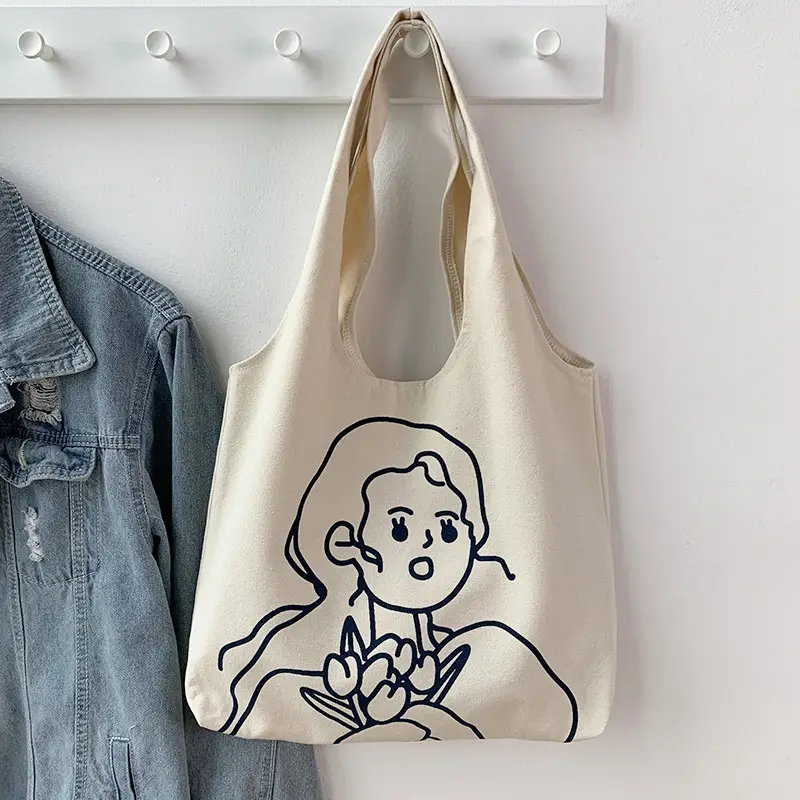 Cute Cartoon Canvas Shoulder Bag for Women — feature 19