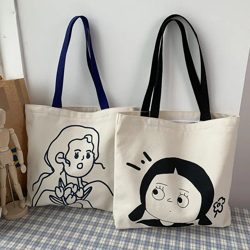 Cute Cartoon Canvas Shoulder Bag for Women — feature 24