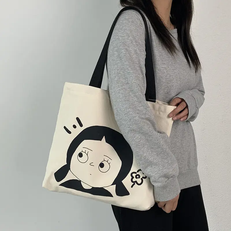 Cute Cartoon Canvas Shoulder Bag for Women — feature 26