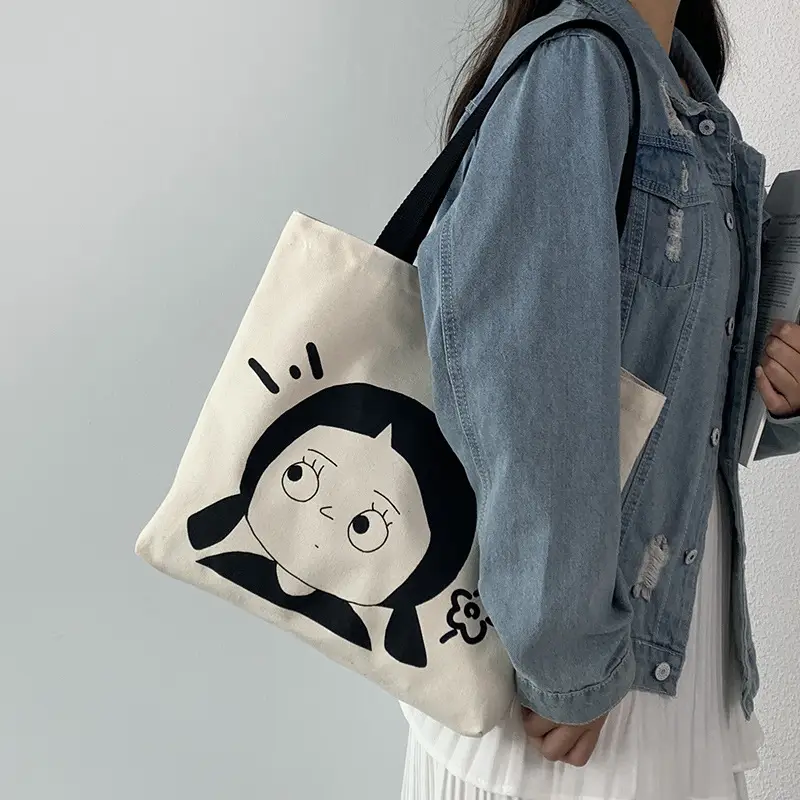 Cute Cartoon Canvas Shoulder Bag for Women — feature 27