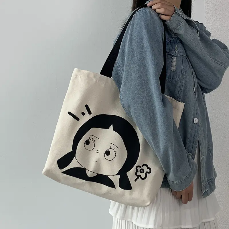 Cute Cartoon Canvas Shoulder Bag for Women — feature 28