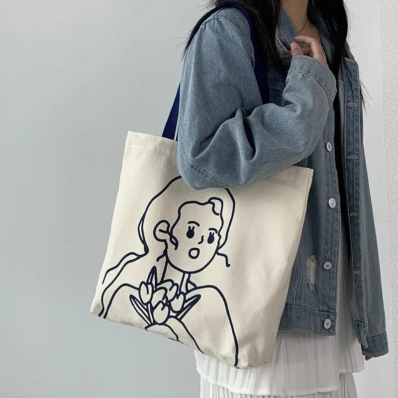 Cute Cartoon Canvas Shoulder Bag for Women — feature 29