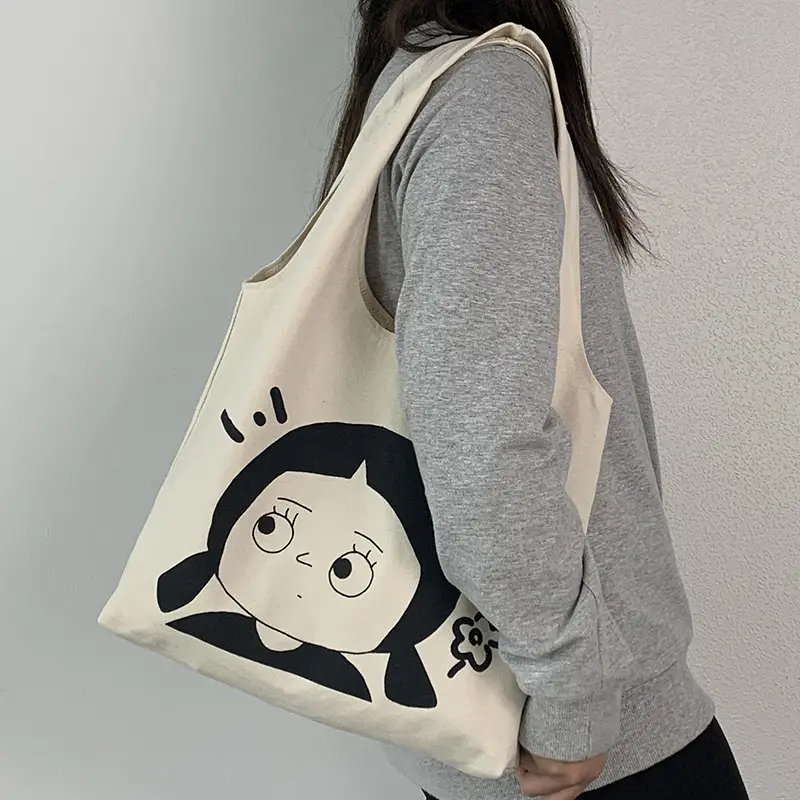 Cute Cartoon Canvas Shoulder Bag for Women — feature 5