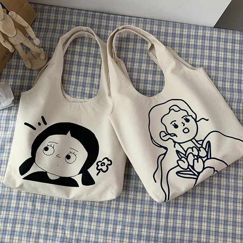 Cute Cartoon Canvas Shoulder Bag for Women — feature 8