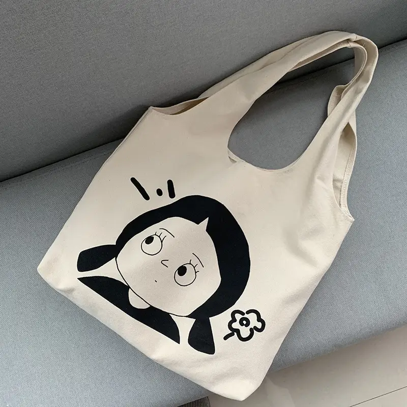 Cute Cartoon Canvas Shoulder Bag for Women — feature 9
