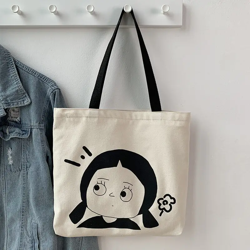 Cute Cartoon Canvas Shoulder Bag for Women - Image 2