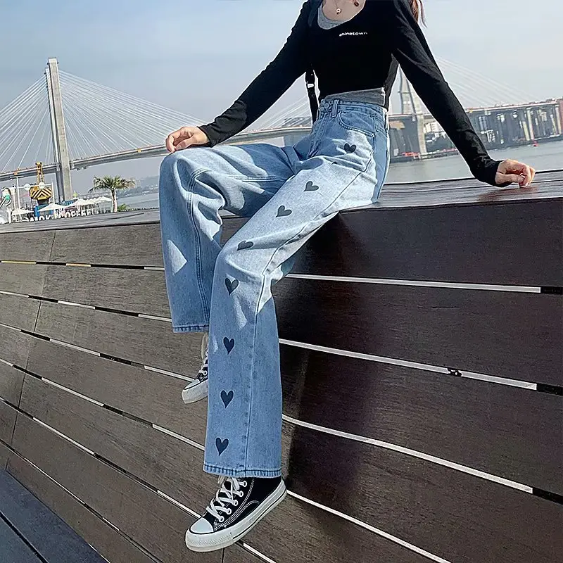 Women's Love Print Leggings Wide Fit High Waist - Image 3