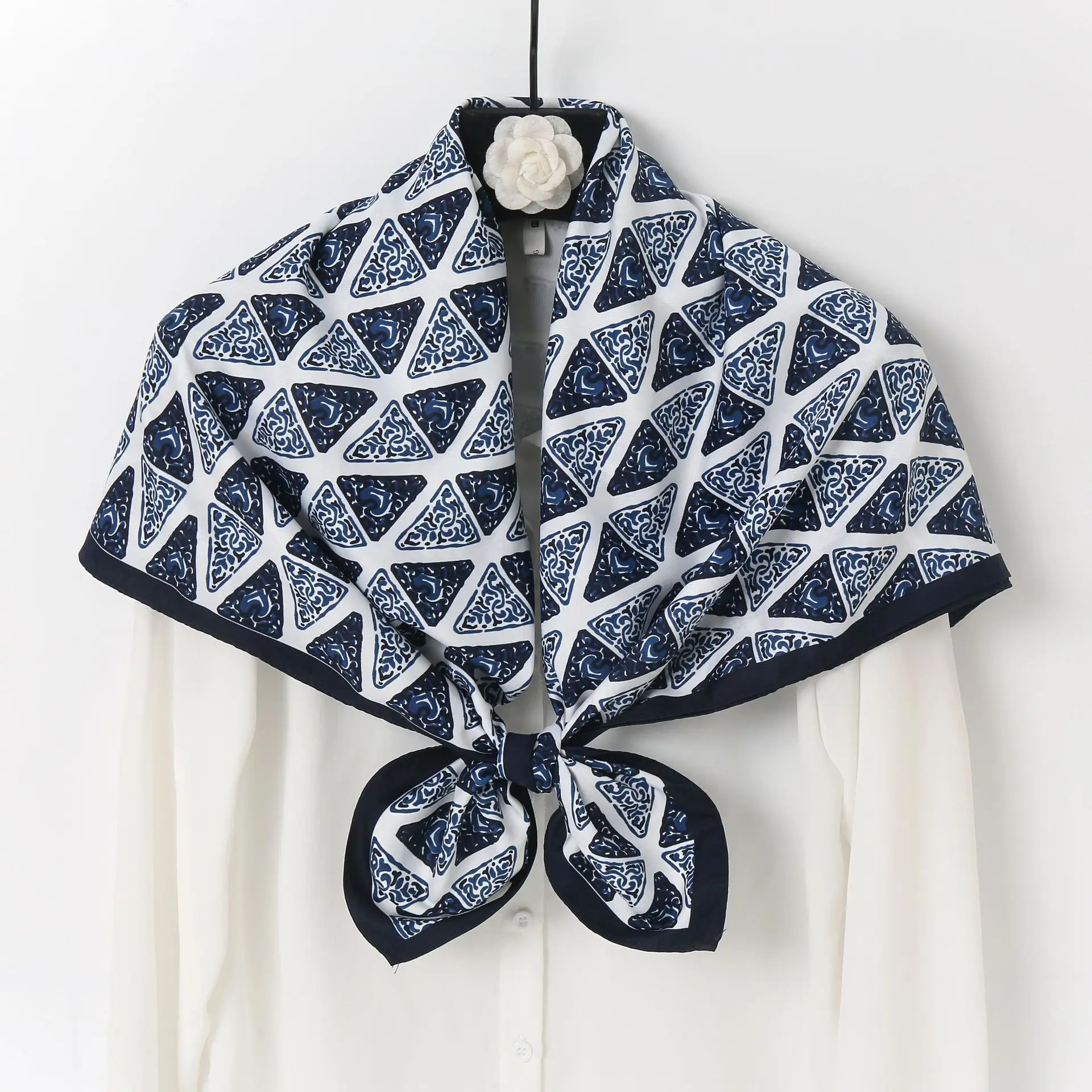 Gaohe Geometric Scarf 90cm Large Square Muslim Women - Image 3