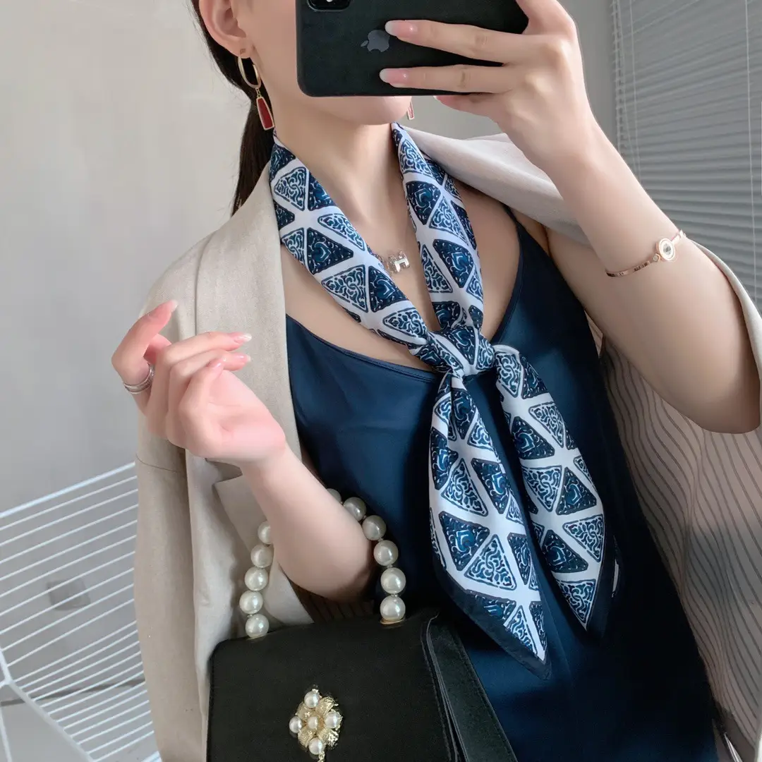 Gaohe Geometric Scarf 90cm Large Square Muslim Women - Image 4