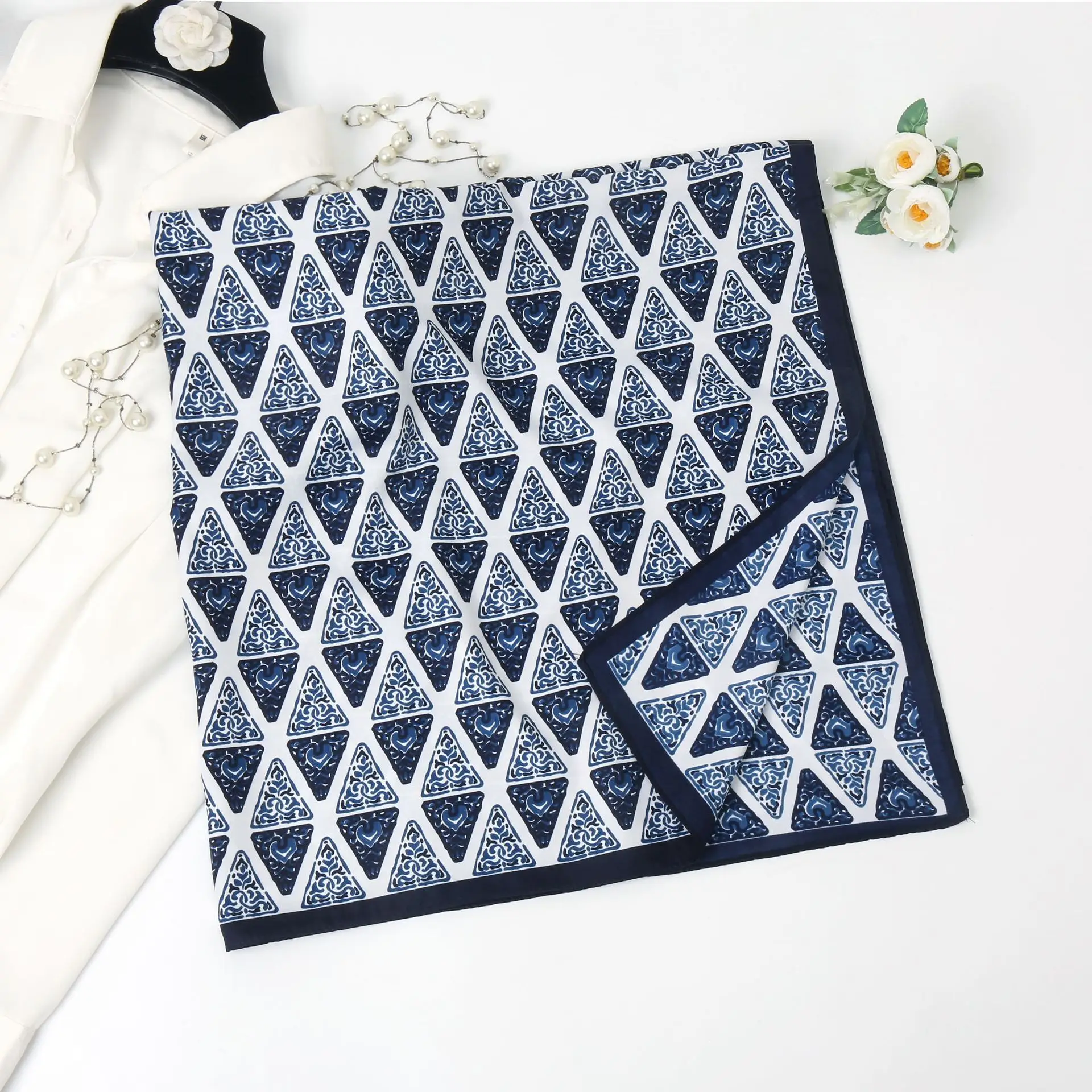 Gaohe Geometric Scarf 90cm Large Square Muslim Women - Image 6