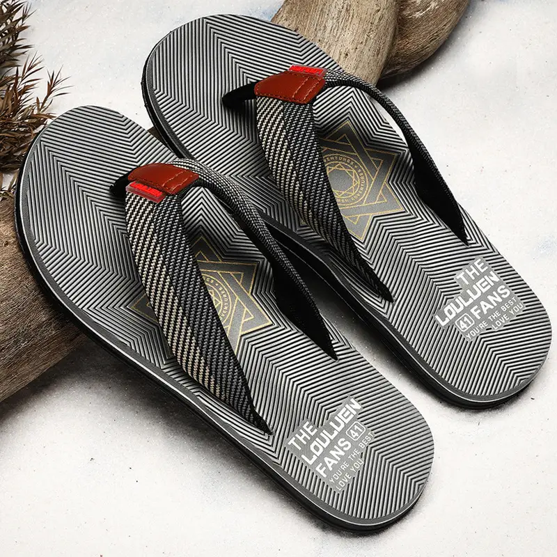 Men's Navy Blue Beach Flip-Flops Non-Slip Clip-On