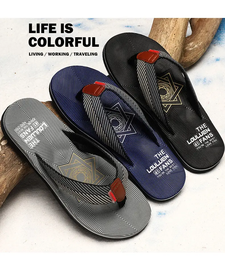 Men's Navy Blue Beach Flip-Flops Non-Slip Clip-On — feature 4