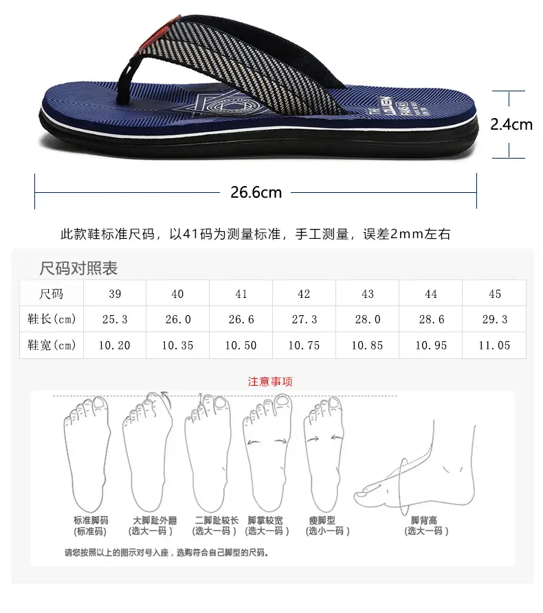 Men's Navy Blue Beach Flip-Flops Non-Slip Clip-On — feature 7