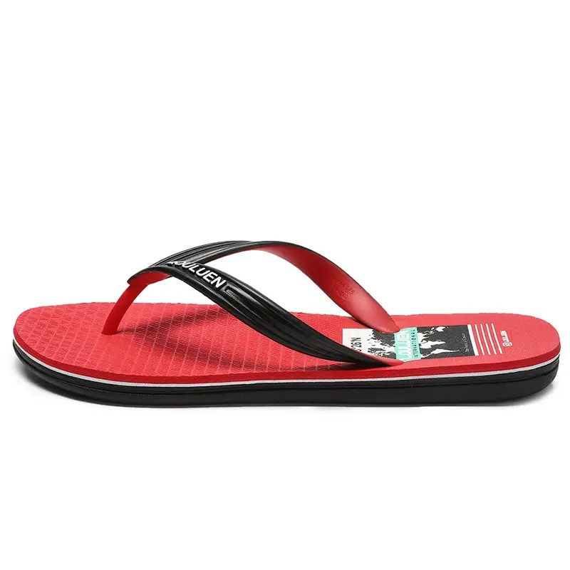 Lu Lu Casual Men's Black Blue Beach Flip Flops