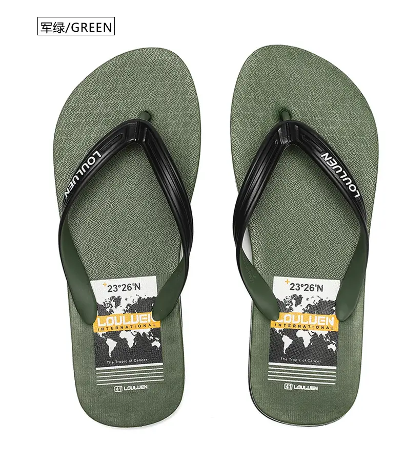 Lu Lu Casual Men's Black Blue Beach Flip Flops — feature 12
