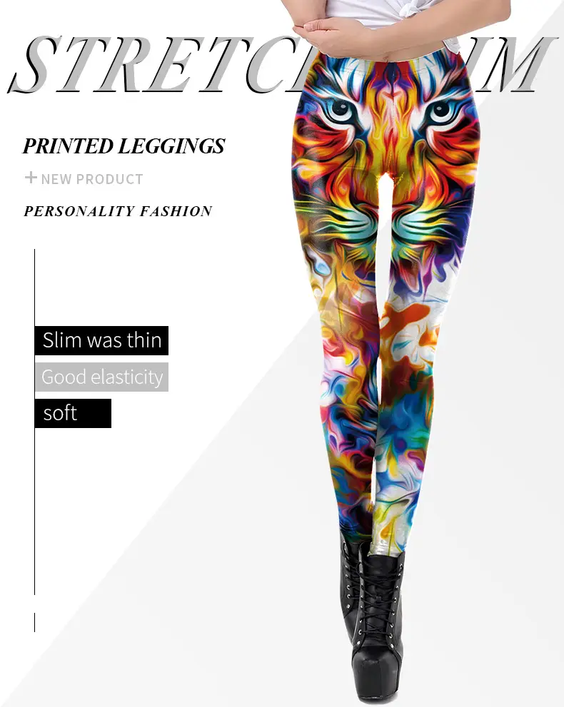 3D Digital Printed Tiger Leopard Leggings Women — feature 4