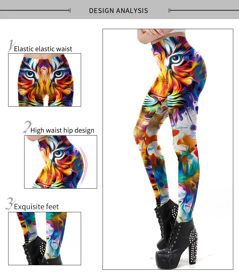 3D Digital Printed Tiger Leopard Leggings Women — feature 5