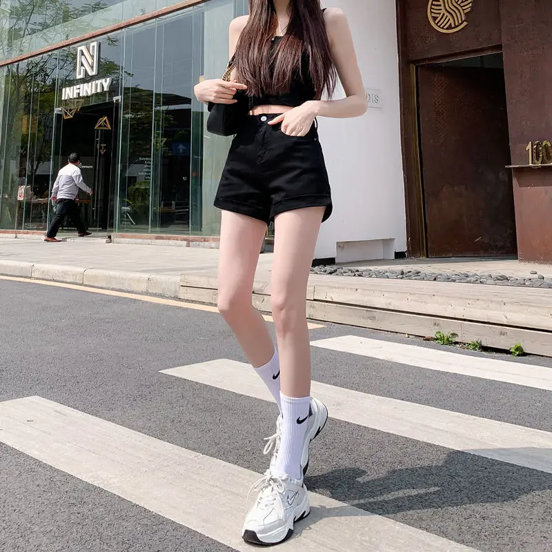 Women High Waist Denim Shorts 2022 Slim Fit - Image 4