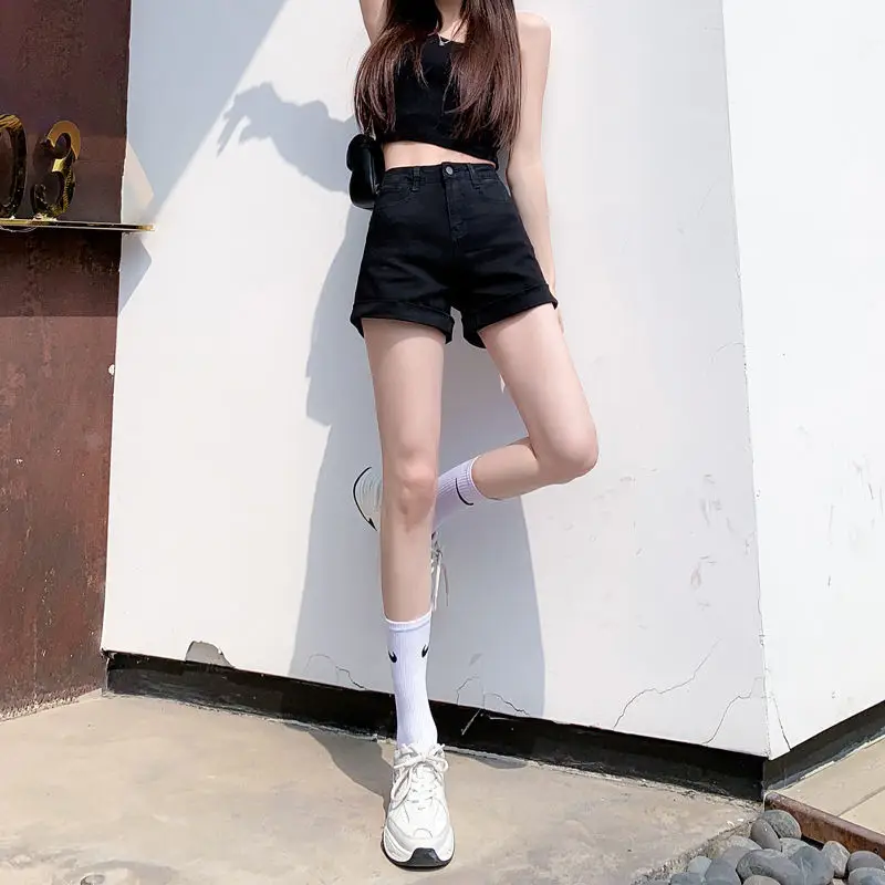 Women High Waist Denim Shorts 2022 Slim Fit - Image 5