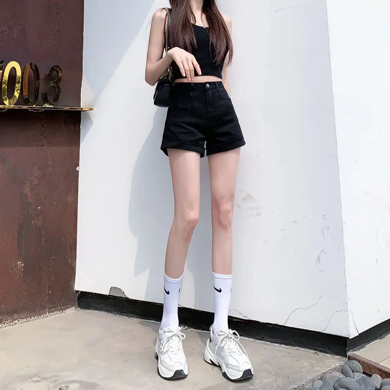 Women High Waist Denim Shorts 2022 Slim Fit - Image 7