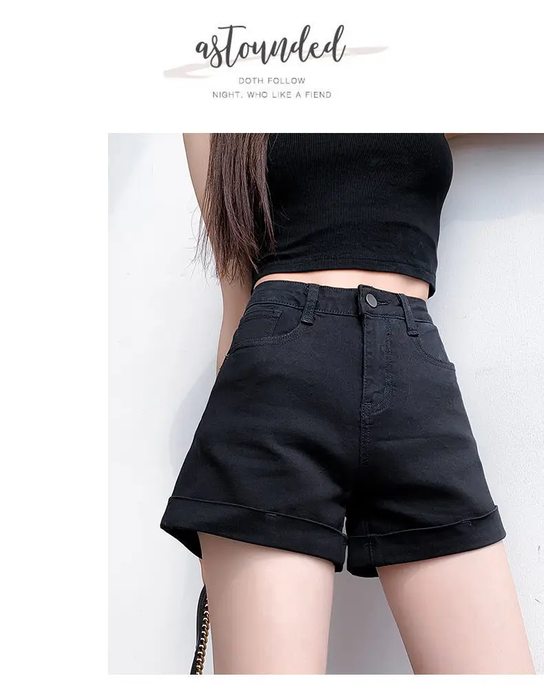 Women High Waist Denim Shorts 2022 Slim Fit — feature 10