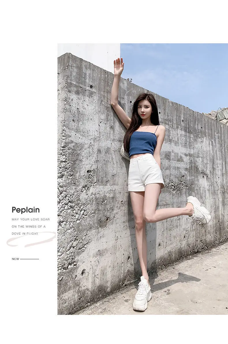 Women High Waist Denim Shorts 2022 Slim Fit — feature 17