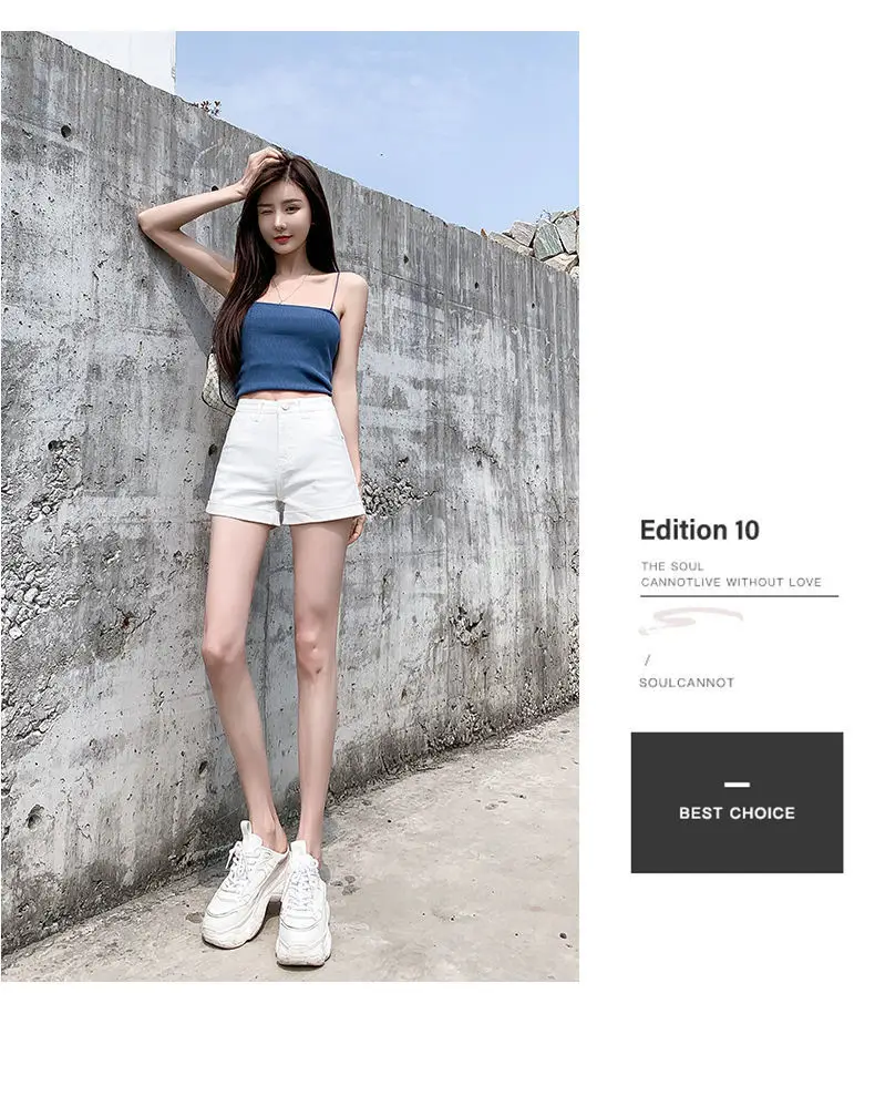 Women High Waist Denim Shorts 2022 Slim Fit — feature 18