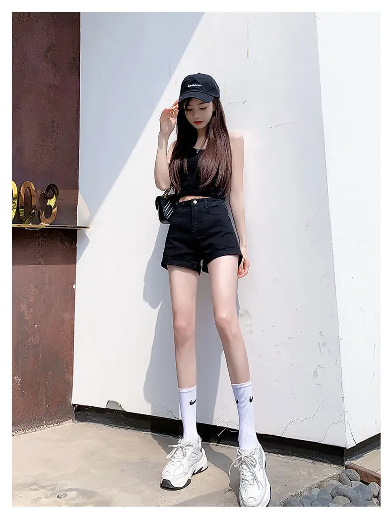 Women High Waist Denim Shorts 2022 Slim Fit — feature 3