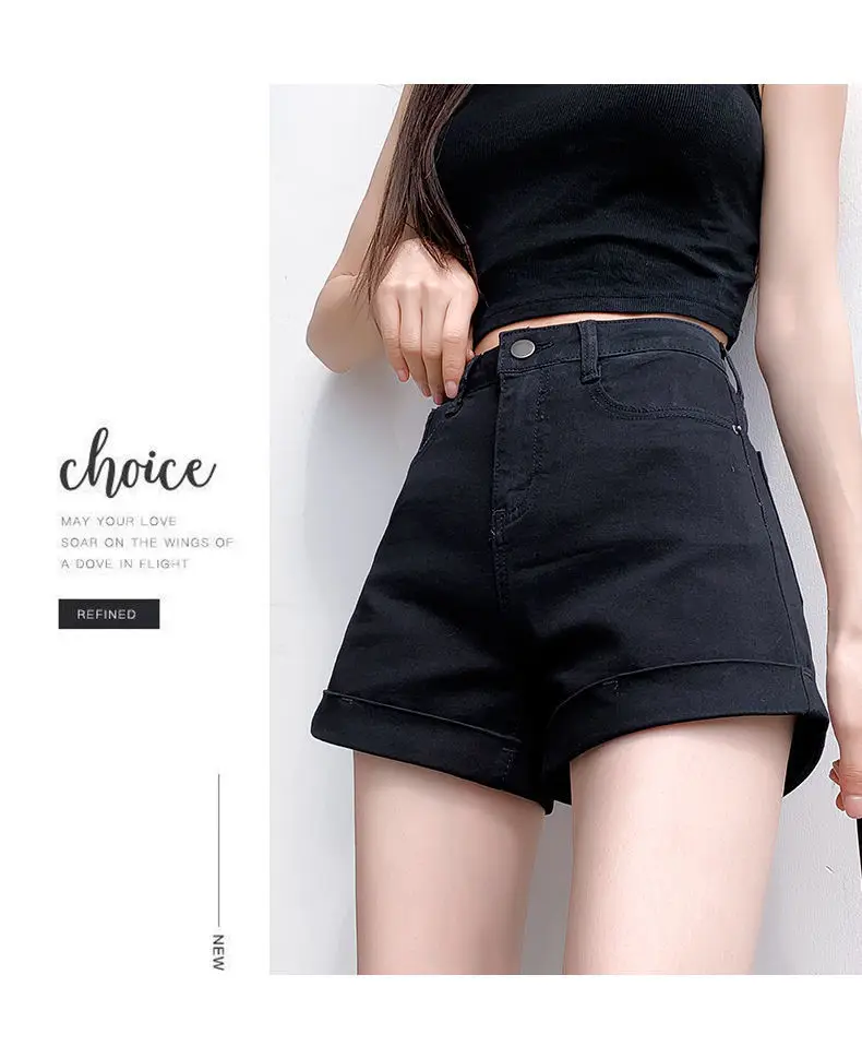 Women High Waist Denim Shorts 2022 Slim Fit — feature 8